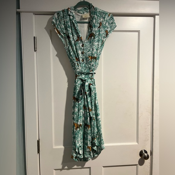 Anthropologie Maeve Catherine Dress - Tiger/Leopard Motif - Sz. 14 - Picture 6 of 14